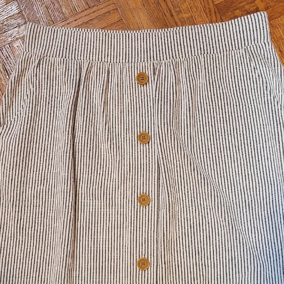 Denim&Co Blue and White Striped A-Line Skirt Size Medium - Picture 6 of 10